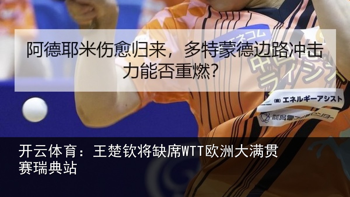 开云体育:王楚钦将缺席WTT欧洲大满贯赛瑞典站